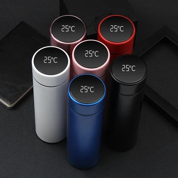 500ml Dijital termos Bardak İş Sıcaklık Göstergesi su şişesi ısı koruma vakum termos şişesi kahve Çay İçin