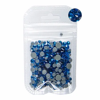 AAAA + En İyi Kalite Capri Mavi Mix Boyutu Sıcak Düzeltme yapay elmas Daha Parlak Süper Parlak Tırnak Sanat Düzeltme Demir On Taşlar. 10 Gram