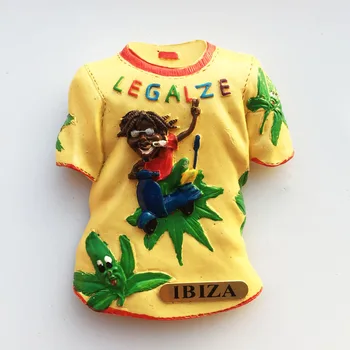 Ispanya Ibiza Buzdolabı Mıknatısları turistik hediyelik 3D Tütün T-Shirt chopin'in Konut Buzdolabı Sticker Ev Dekorasyon