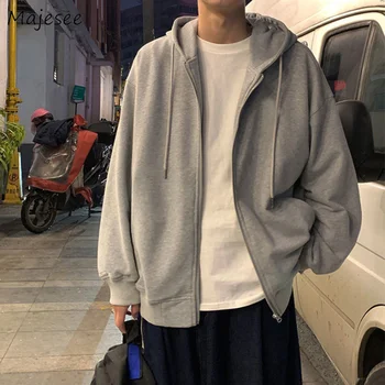 Hoodies Erkekler Moda Dış Giyim Çift Bahar Gevşek Rahat Kore Tarzı Joggers Ince Katı Beraberlik Dize Giyim Öğrencileri Giysi