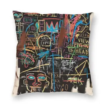 Ünlü New York Sokak Sanatı Atmak Yastık Kılıfı Ev Özel Jean Michel Basquiat minder örtüsü 40x40cm Yastık Kılıfı Oturma Odası için