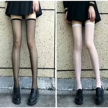 Kadınlar Seksi Parti file çoraplar Hollow Out Uzun Çorap Bayanlar Şeffaf Diz Üzerinde Uyluk Yüksek Siyah Kırmızı Geniş Kenar Çorap