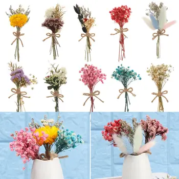 Gerçek Çiçekler Mini Doğal Kurutulmuş çiçek buketi Düğün Süslemeleri Yaratıcı sevgililer Günü buket çiçekler Fotoğraf Sahne