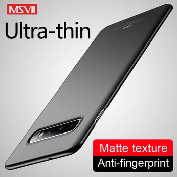 S10 Artı Durumda Msvıı Ultra İnce Mat Sert PC Kapak Coque Samsung Galaxy S10 E S8 S9 Artı S10E Lite 5G Darbeye Dayanıklı Telefon Kılıfları