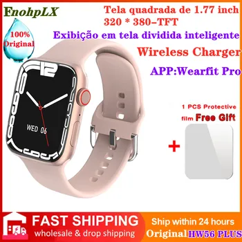 Orijinal IWO HW56 Artı akıllı saat Erkekler Çift Düğme Kablosuz Şarj Özel Arama Smartwatch Kadınlar Bluetooth Çağrı Akıllı Saat