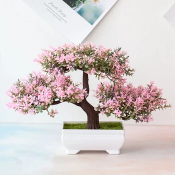 Yapay Bitkiler Çam Bonsai Küçük Ağaç Saksı Bitkileri Sahte Çiçekler Saksı Süsler Ev Dekorasyon Otel Bahçe Dekor