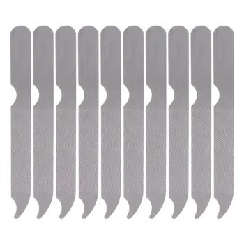 10 adet Paslanmaz Çelik Metal Nail Art Yeni Pedikür Aracı Çift Taraflı Dosya Manikür Yeni